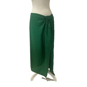 NWT Lulus Emerald Green Skirt Womens Size Large Ruffle Swim Vacation Coverup